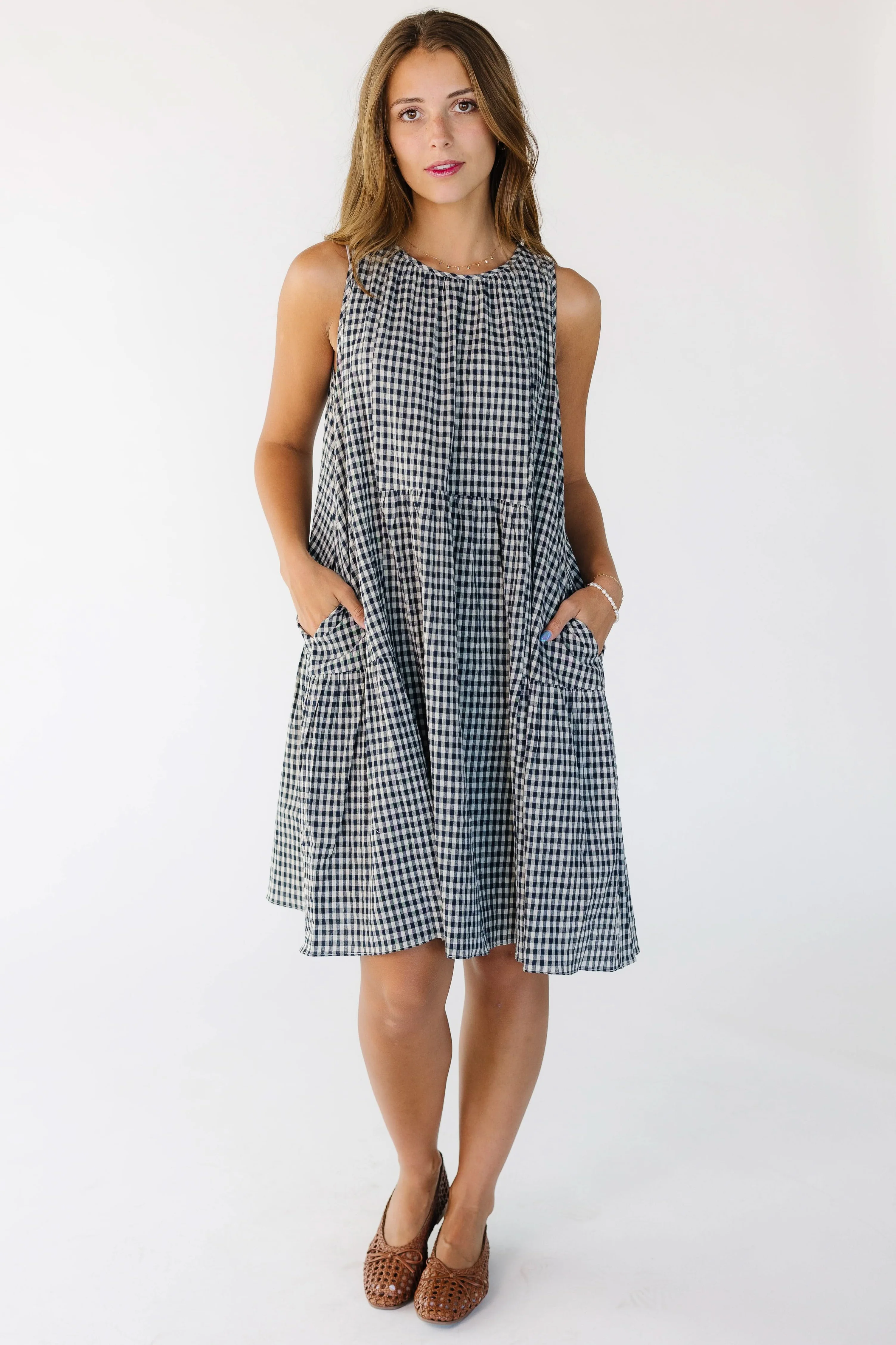 Gingham Panel Dress