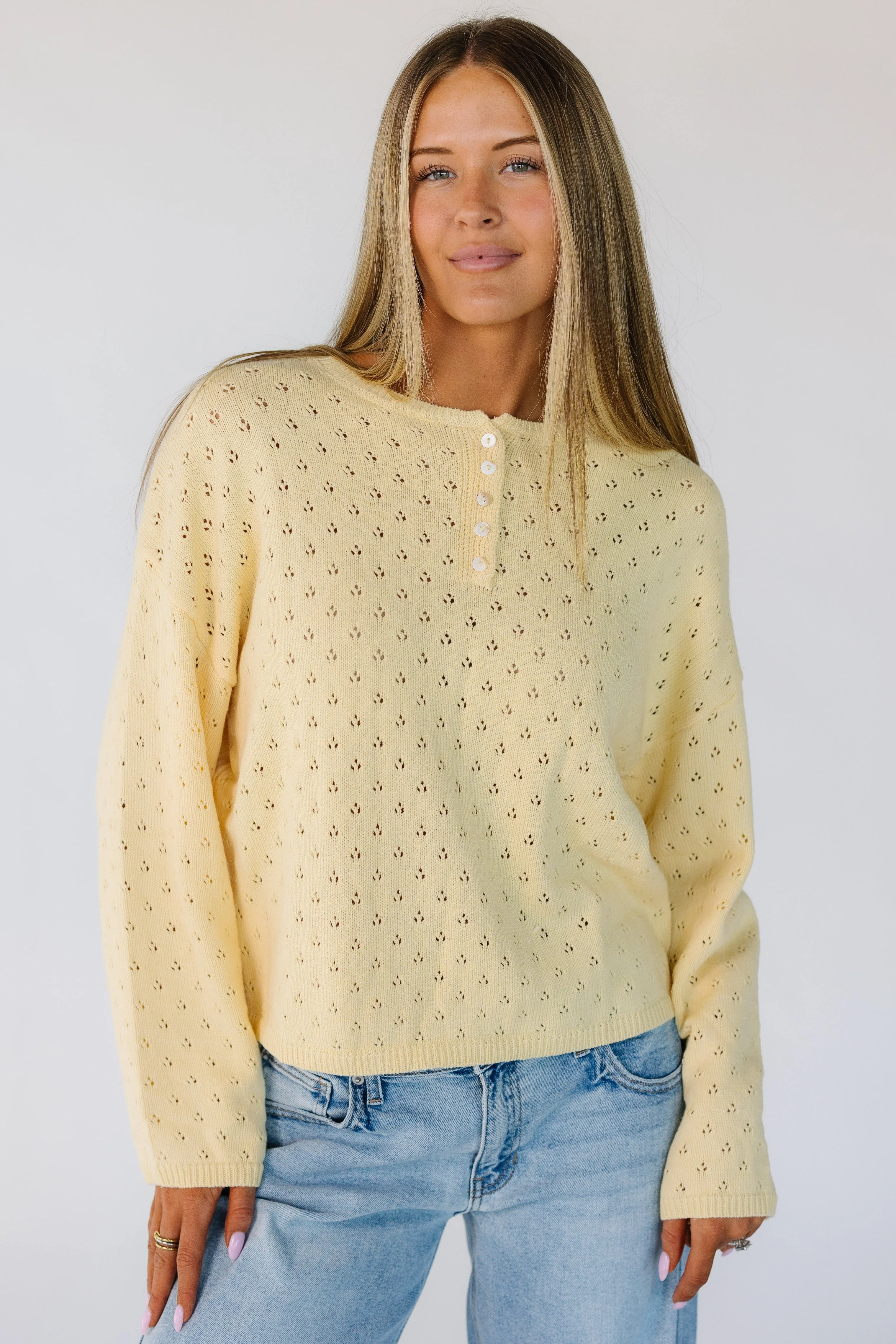 Lattice Eyelet Pullover Sweater - Image 4