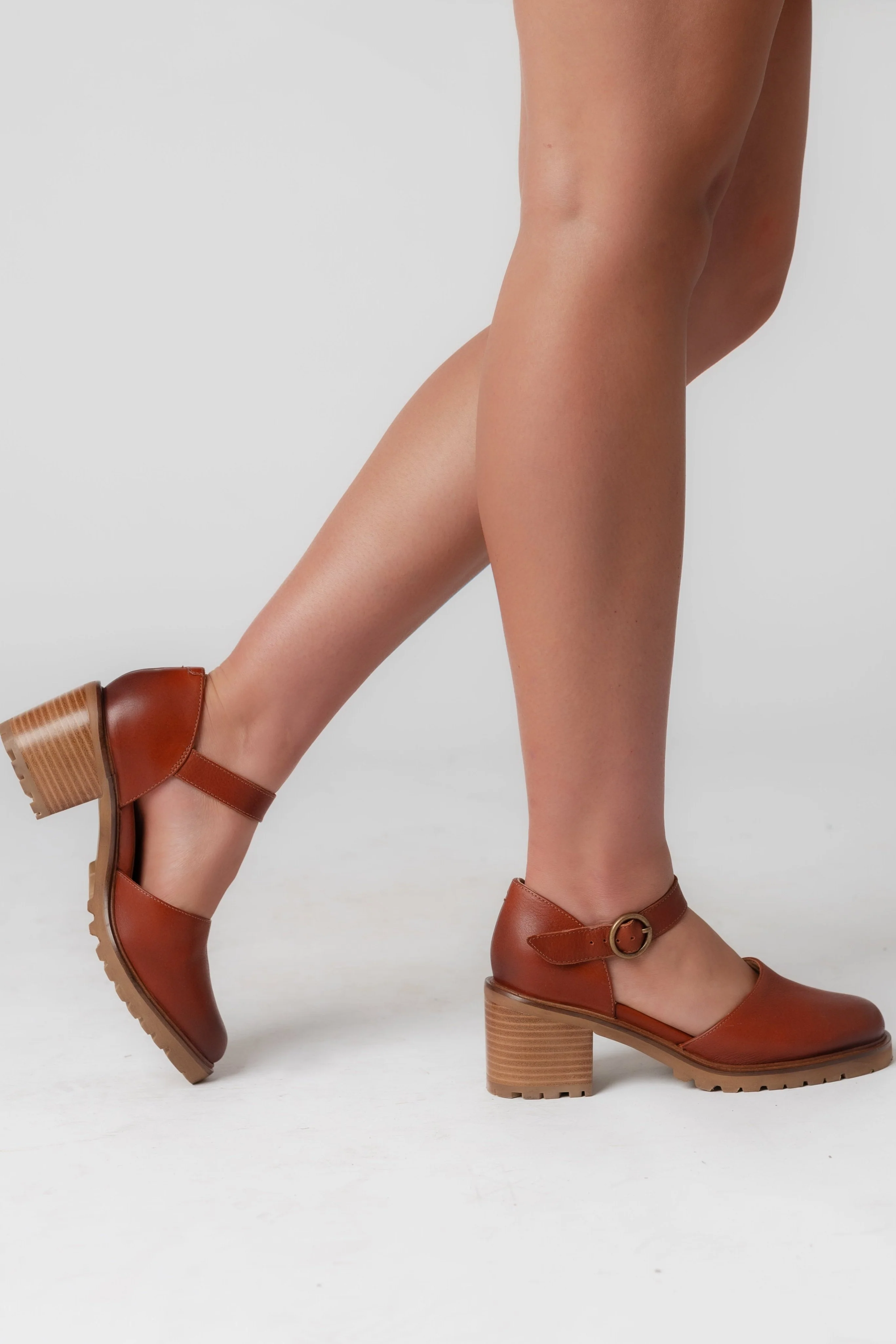Lock and Key Mary Jane Heels - Rust - Image 2