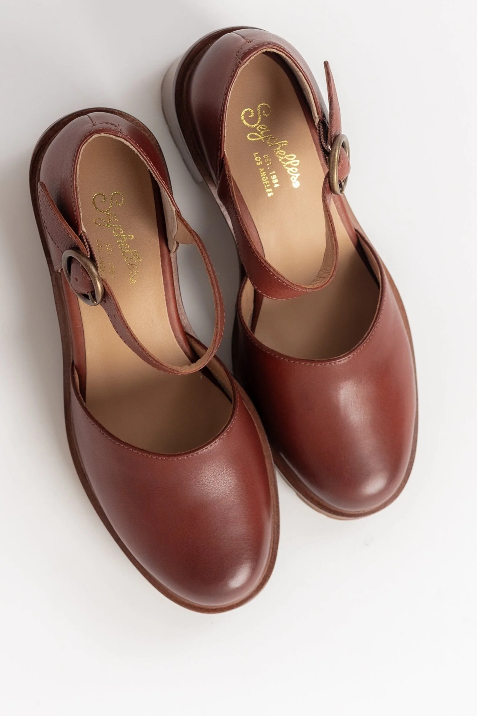Lock and Key Mary Jane Heels - Rust - Image 3