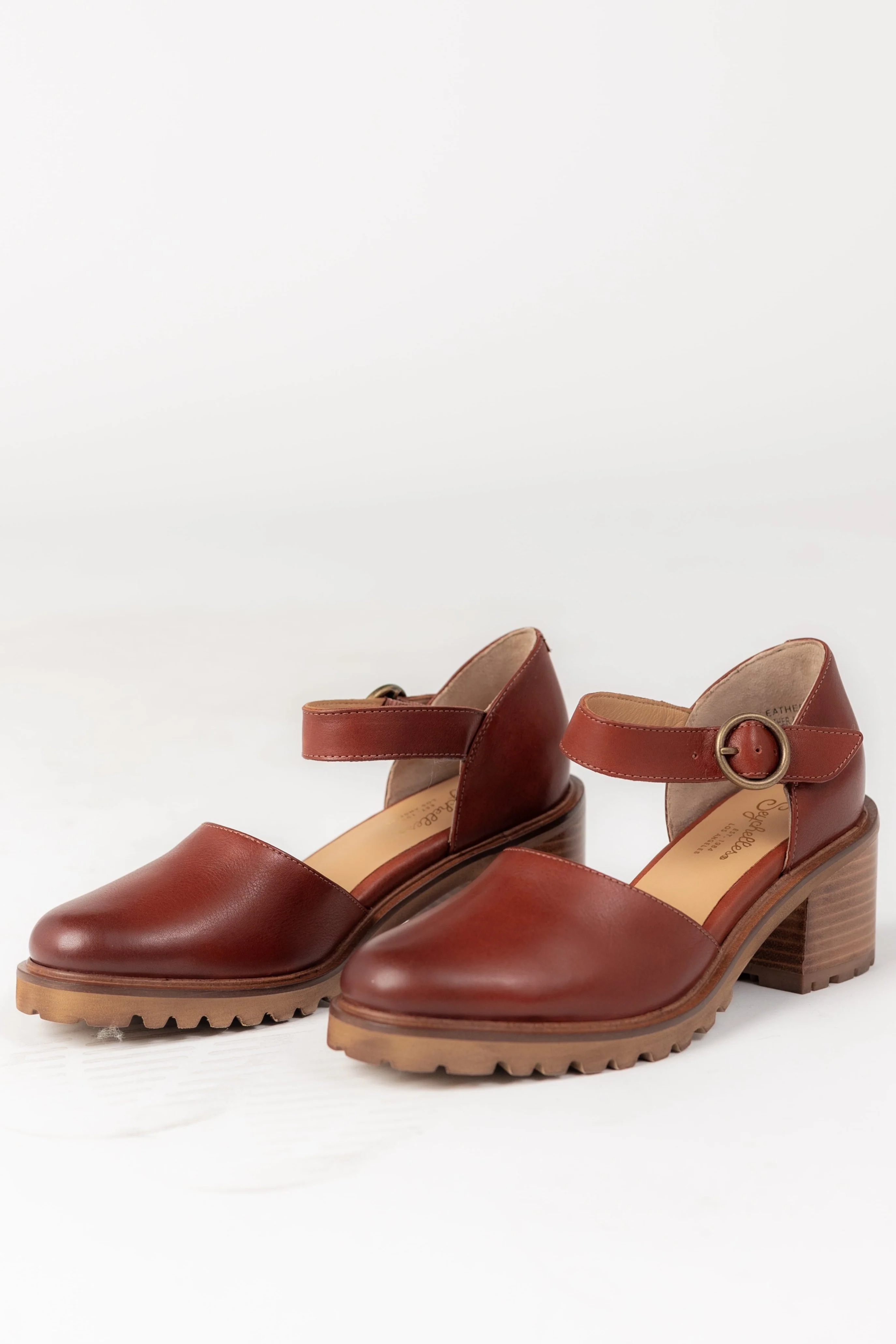 Lock and Key Mary Jane Heels - Rust - Image 5