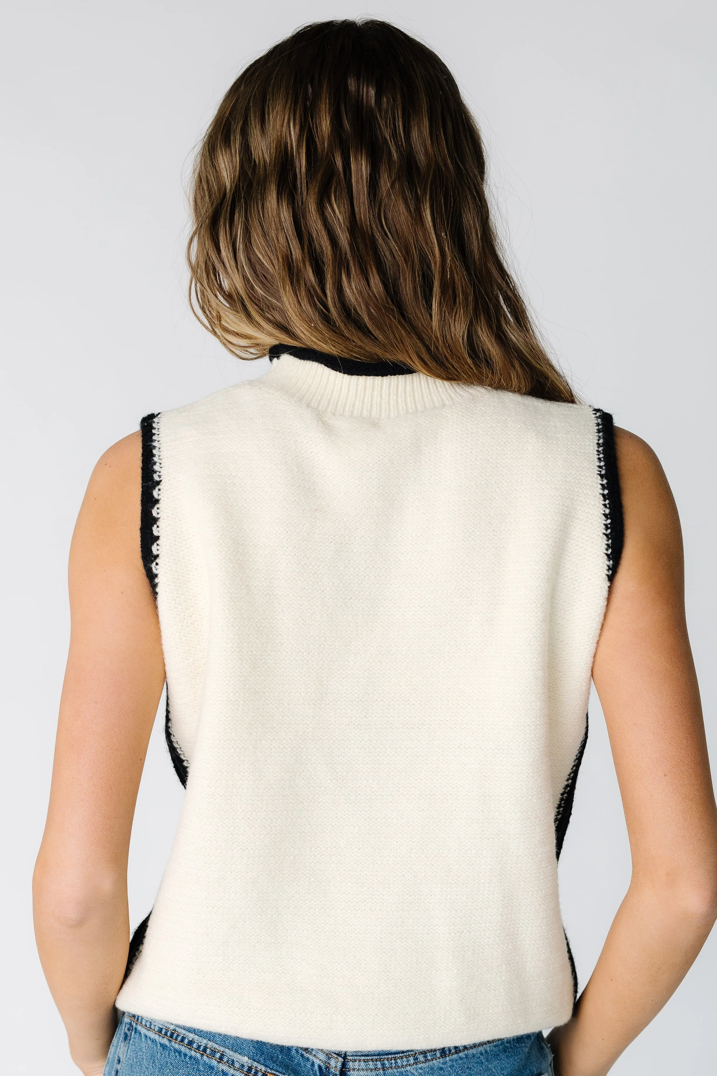 Mock Neck Sleeveless Sweater - Image 4