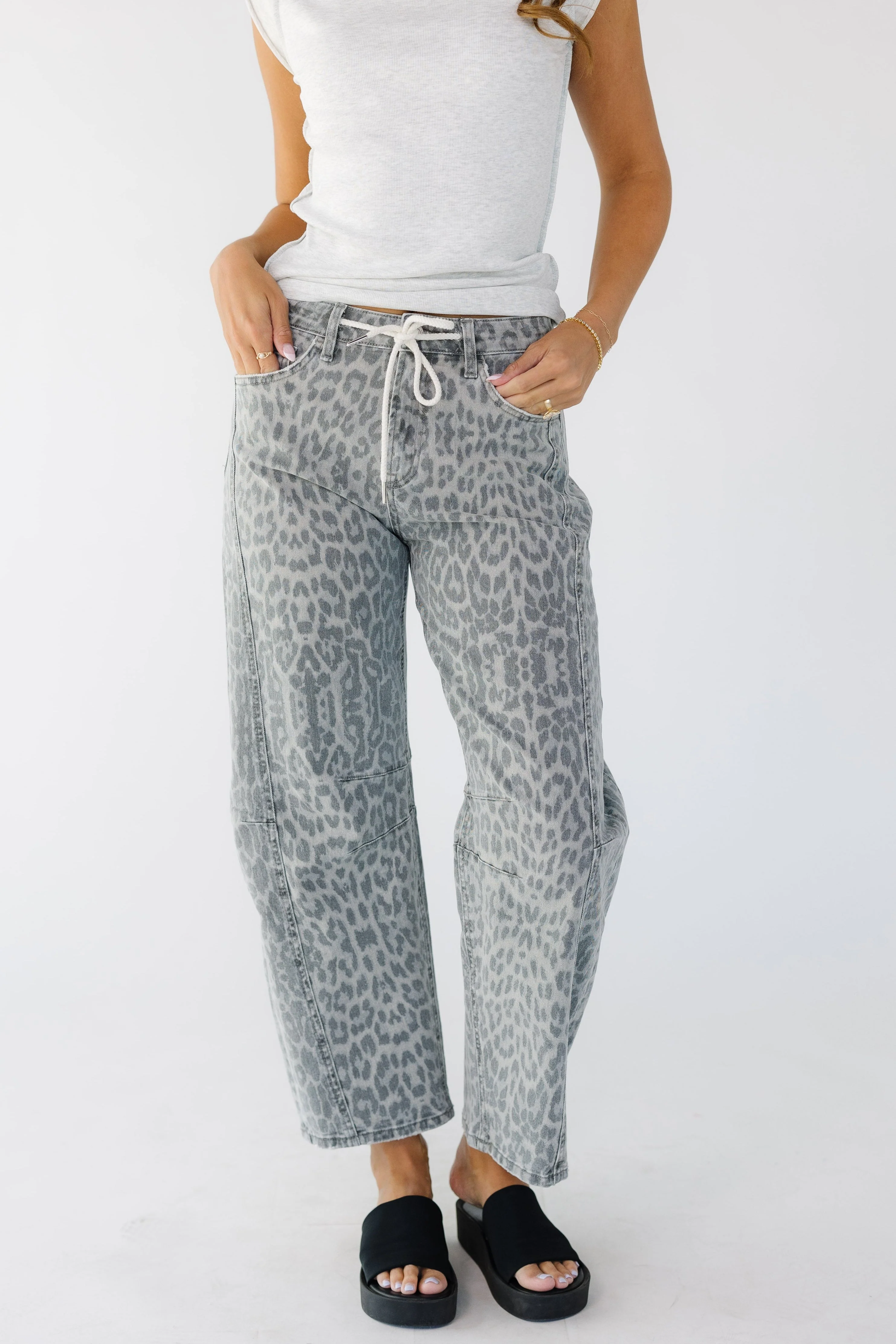 Leopard Barrel Jeans