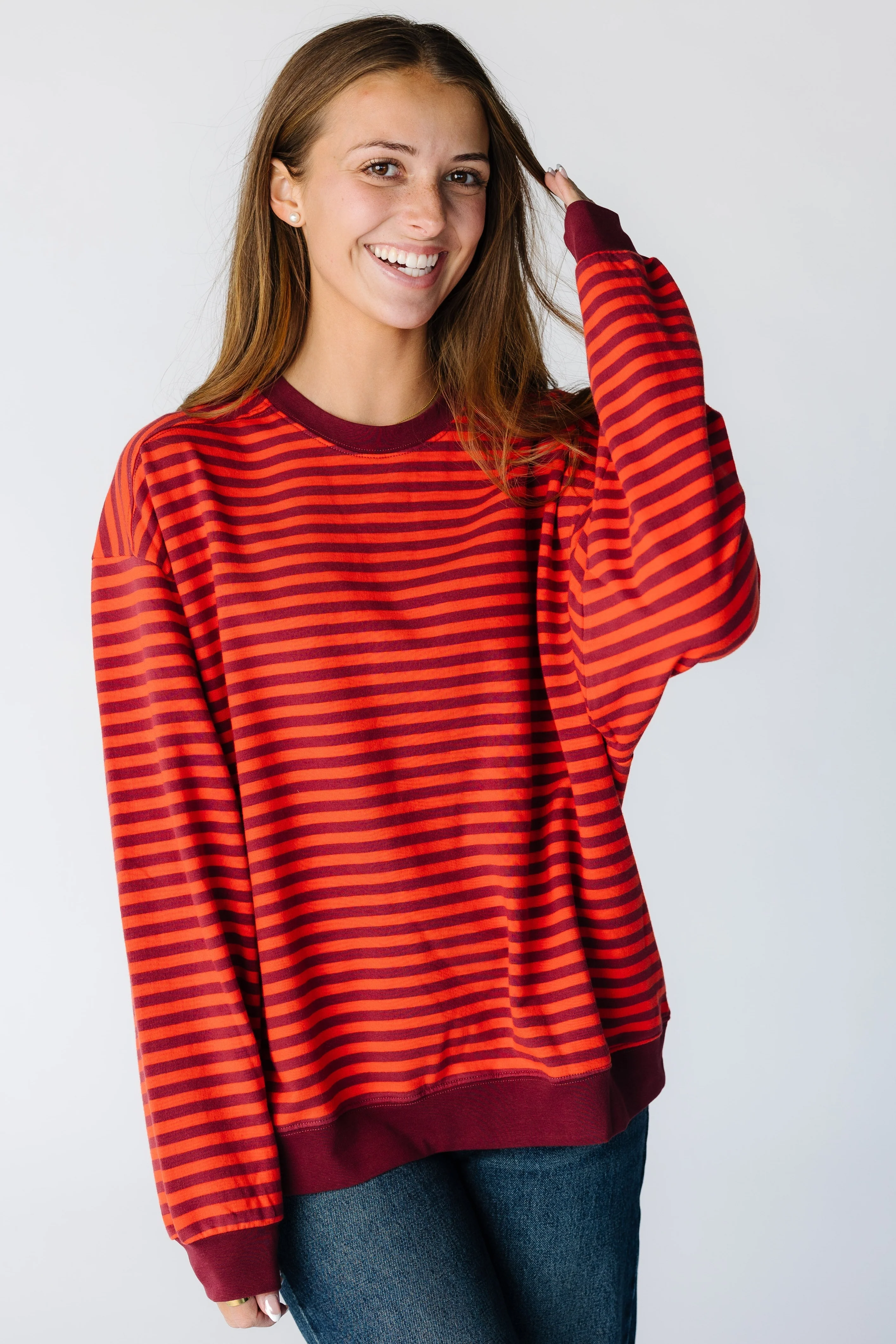 Oversized Striped Sweatshirt