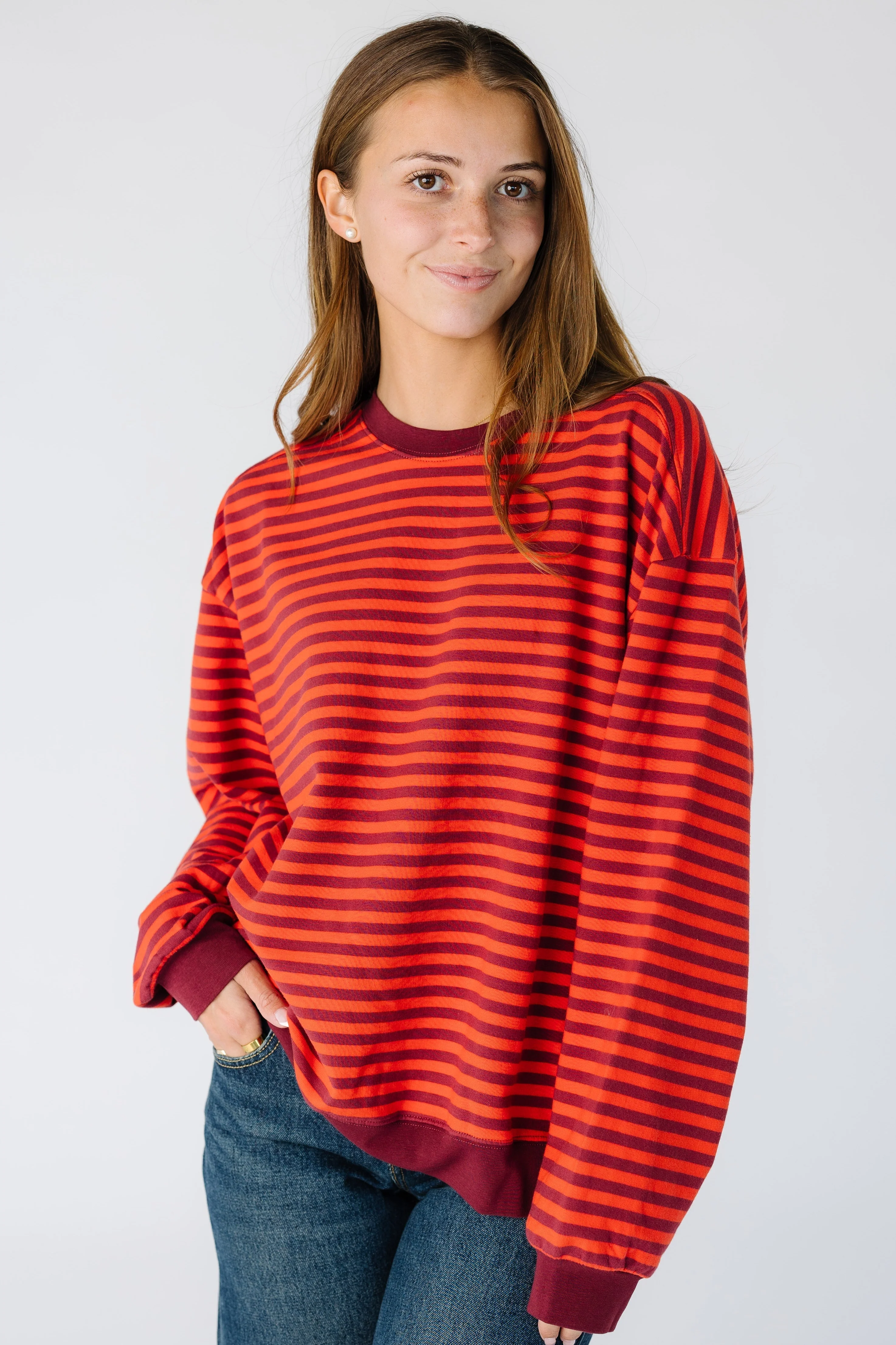 Oversized Striped Sweatshirt - Image 2