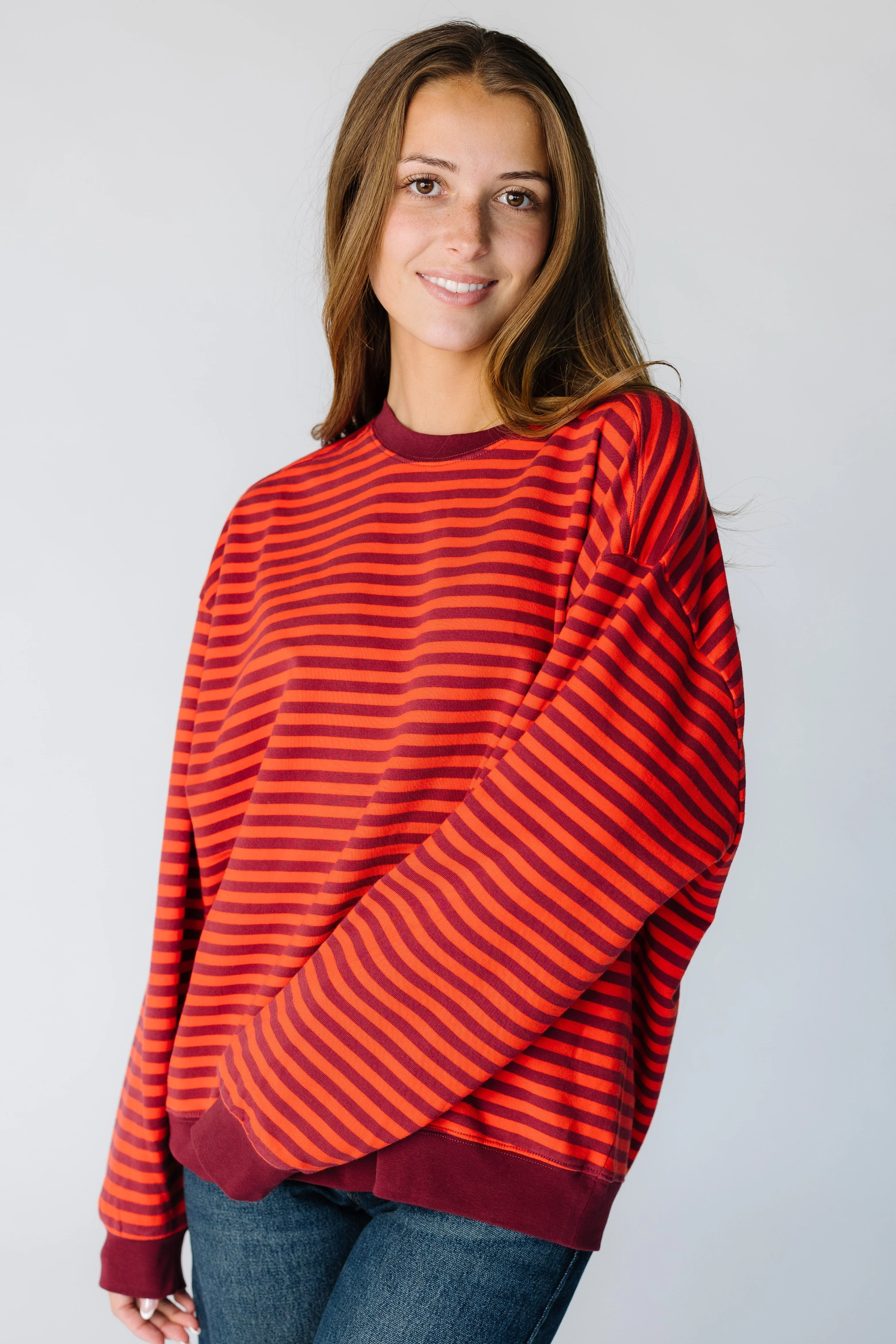 Oversized Striped Sweatshirt - Image 3