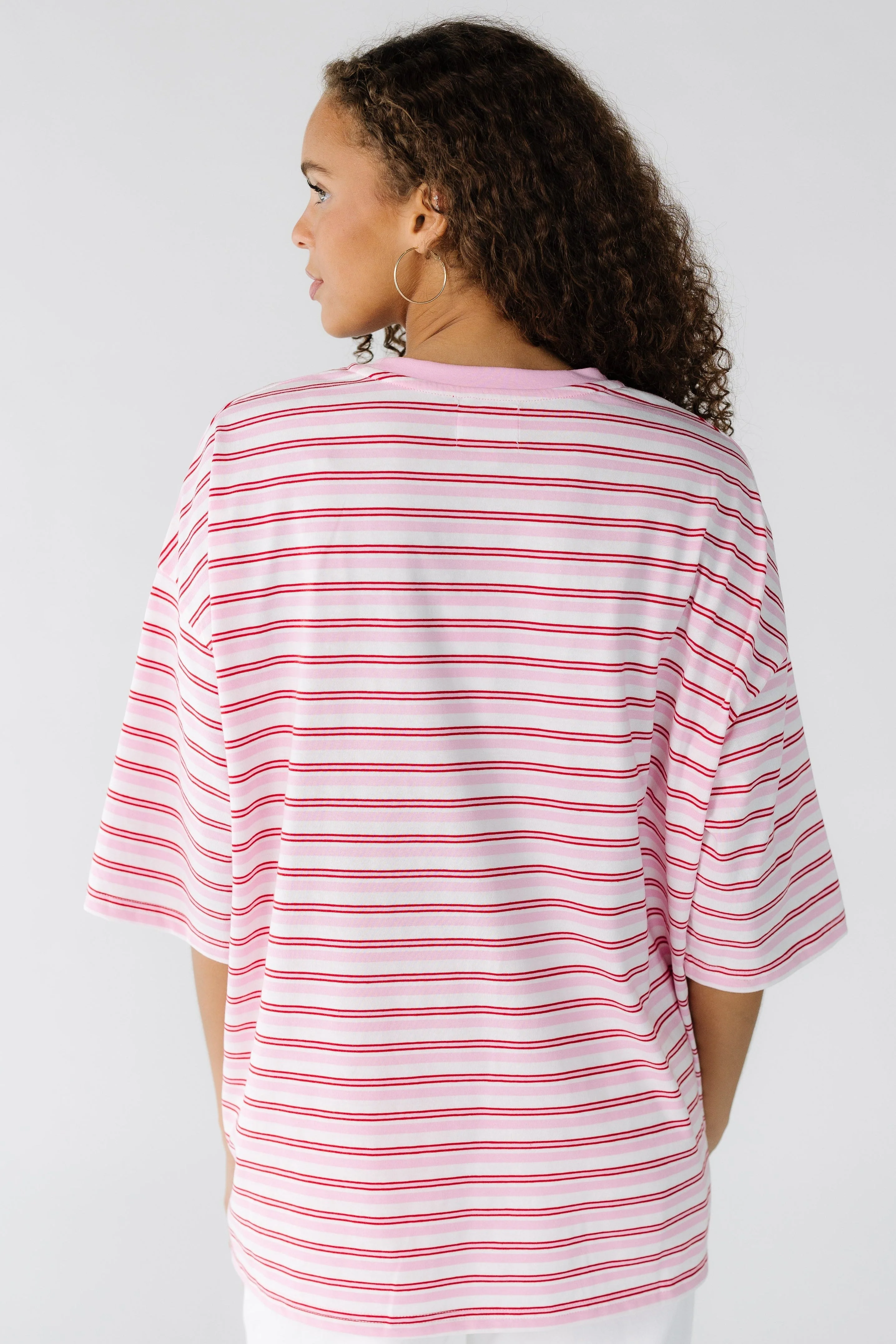 Pink Stripe Oversized Tee - Image 4