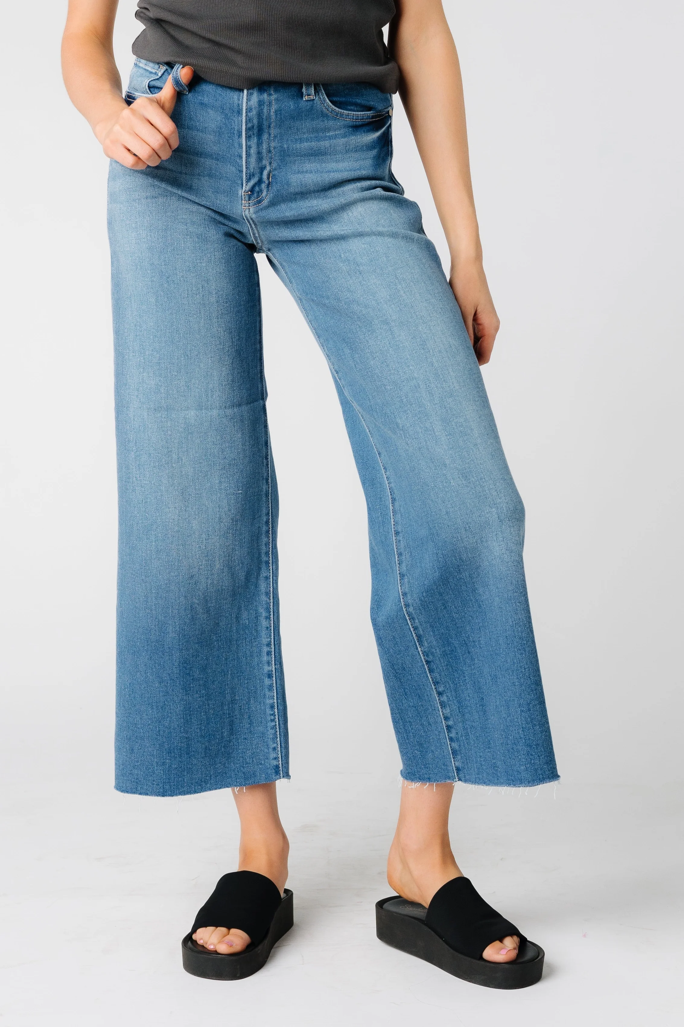 Scissor Cut Wide Leg Jeans - Image 2