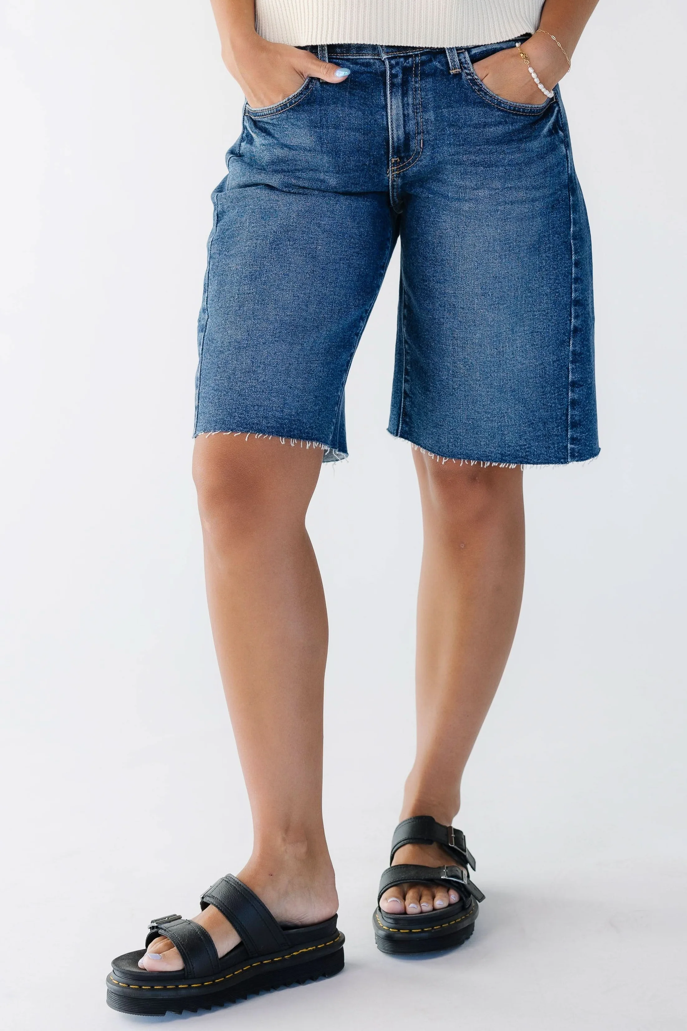 Seamed Denim Shorts - Image 5