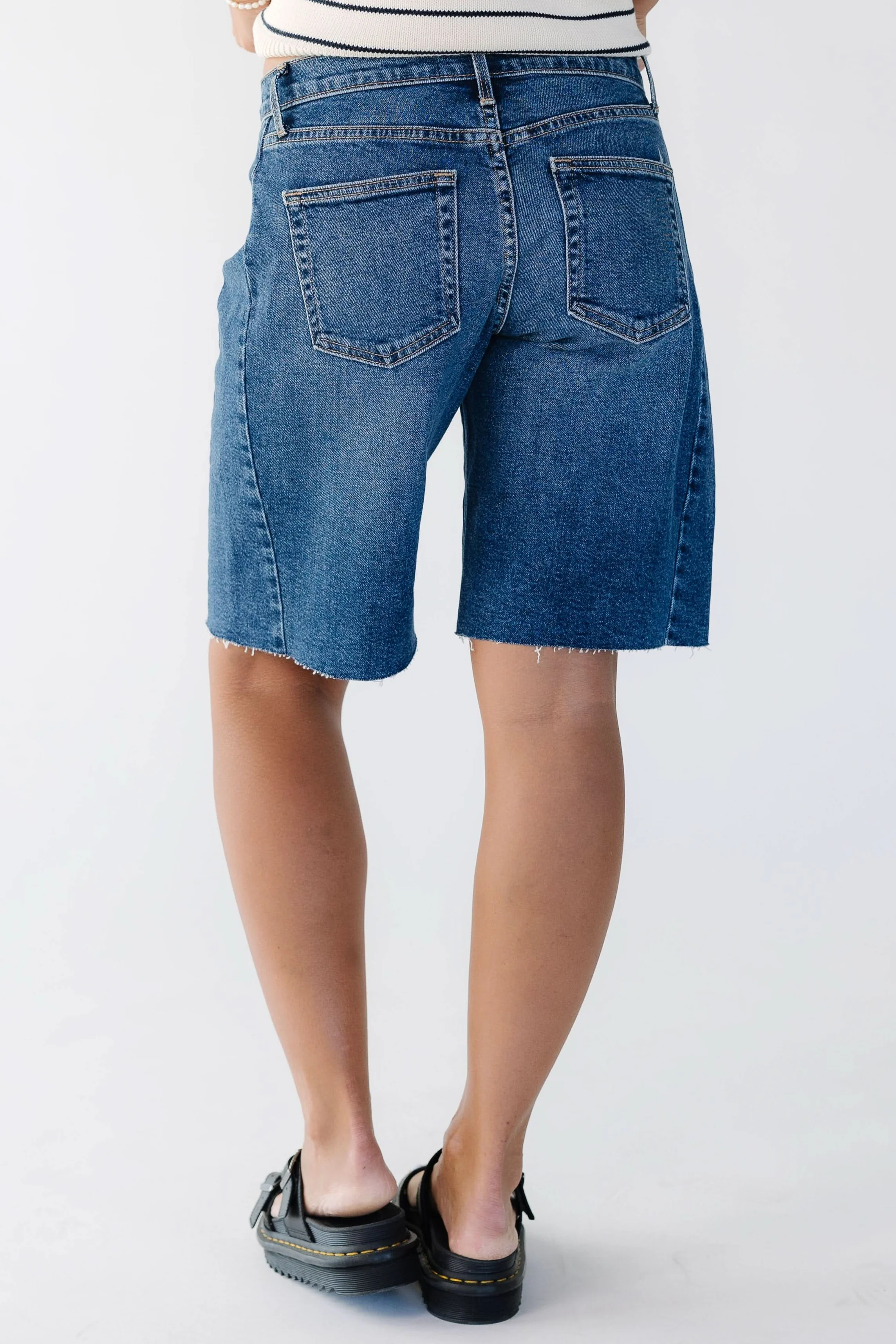Seamed Denim Shorts - Image 6