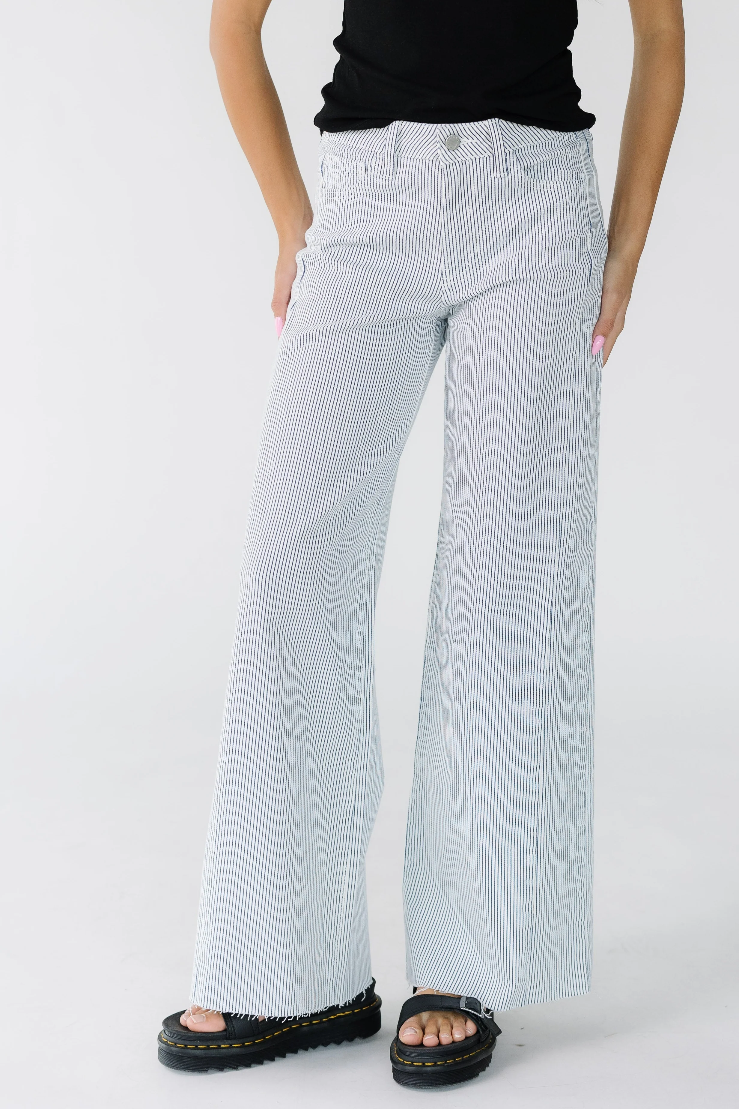 Stripe Wide Leg Denim - Image 5