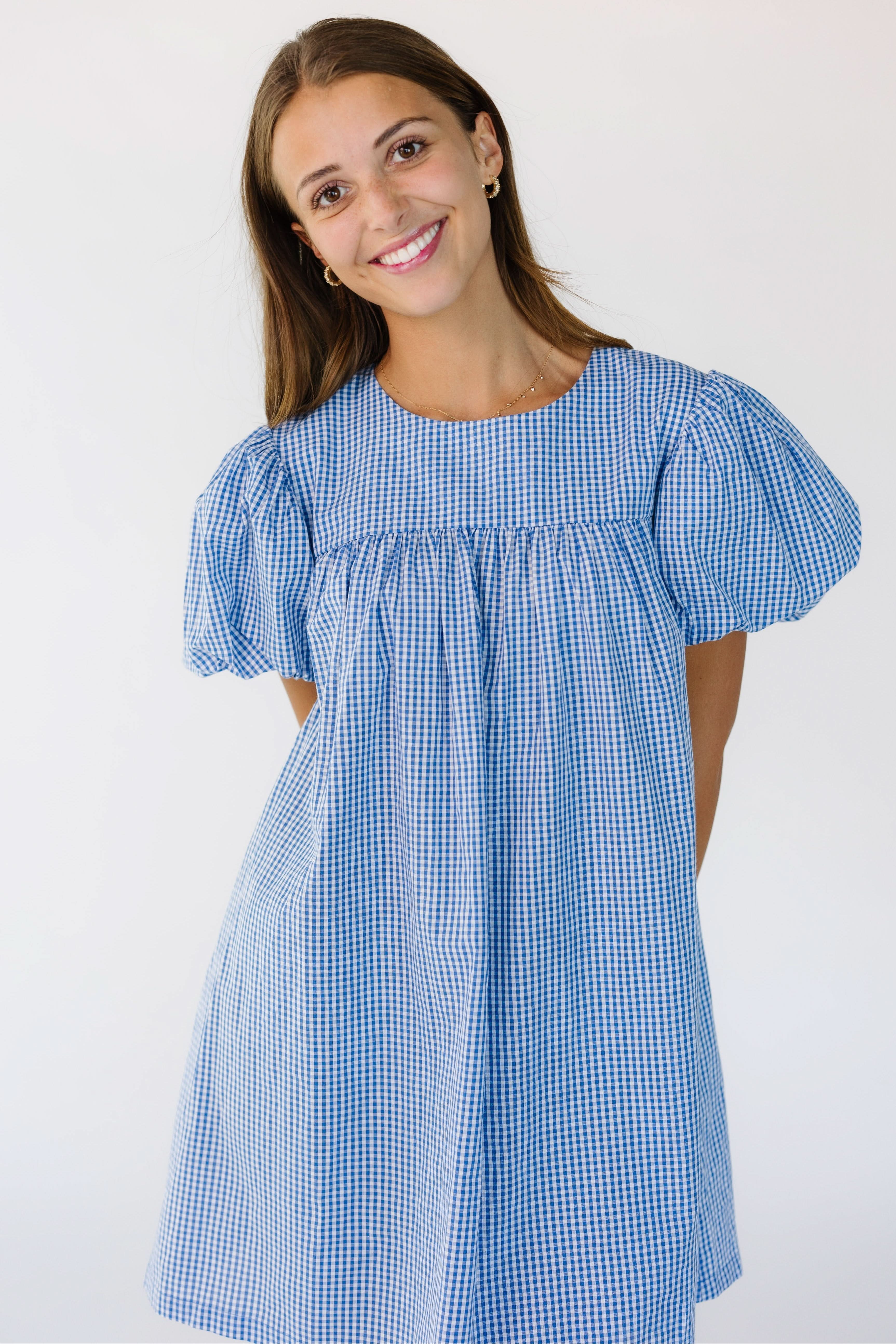 Reese Babydoll Gingham Dress - Image 2