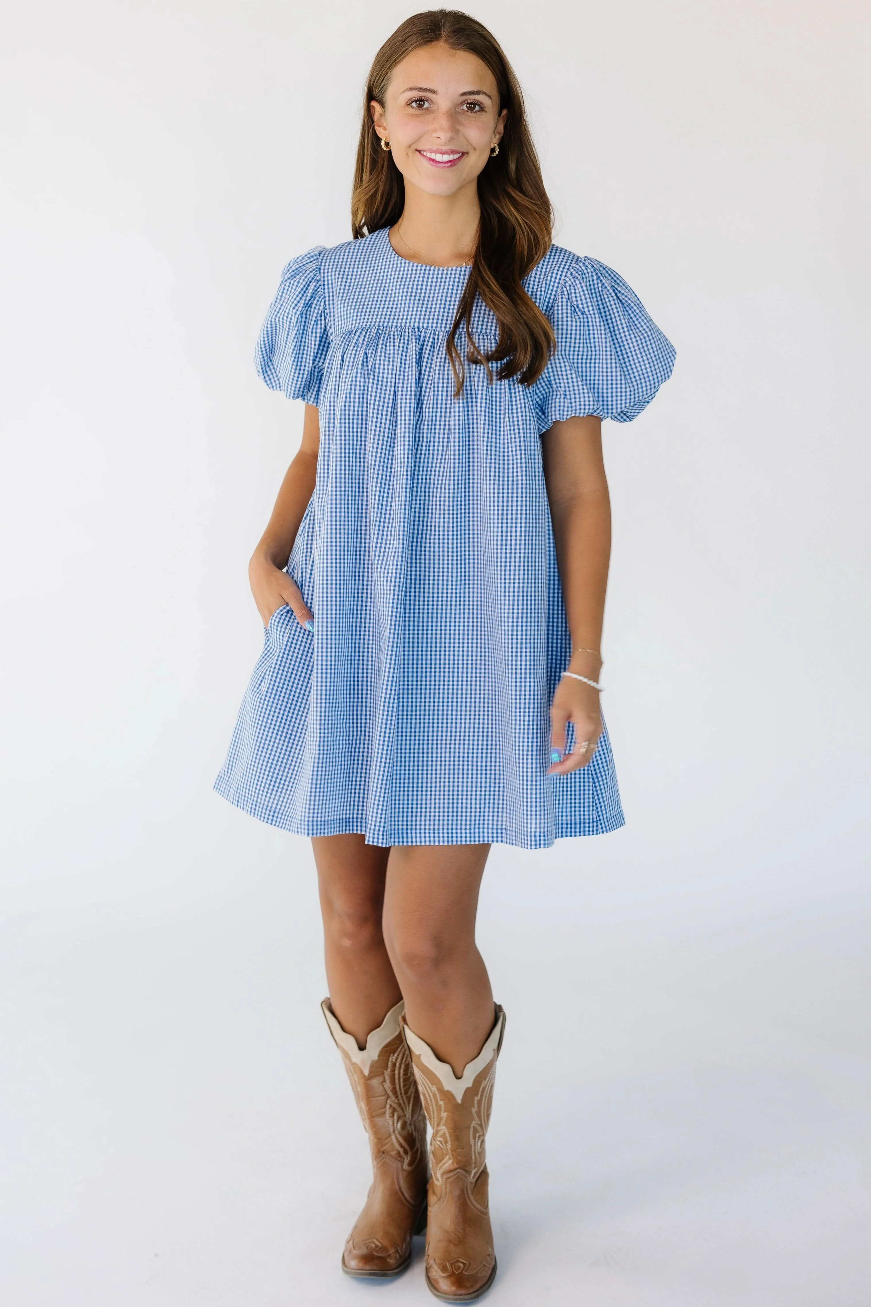 Reese Babydoll Gingham Dress - Image 3