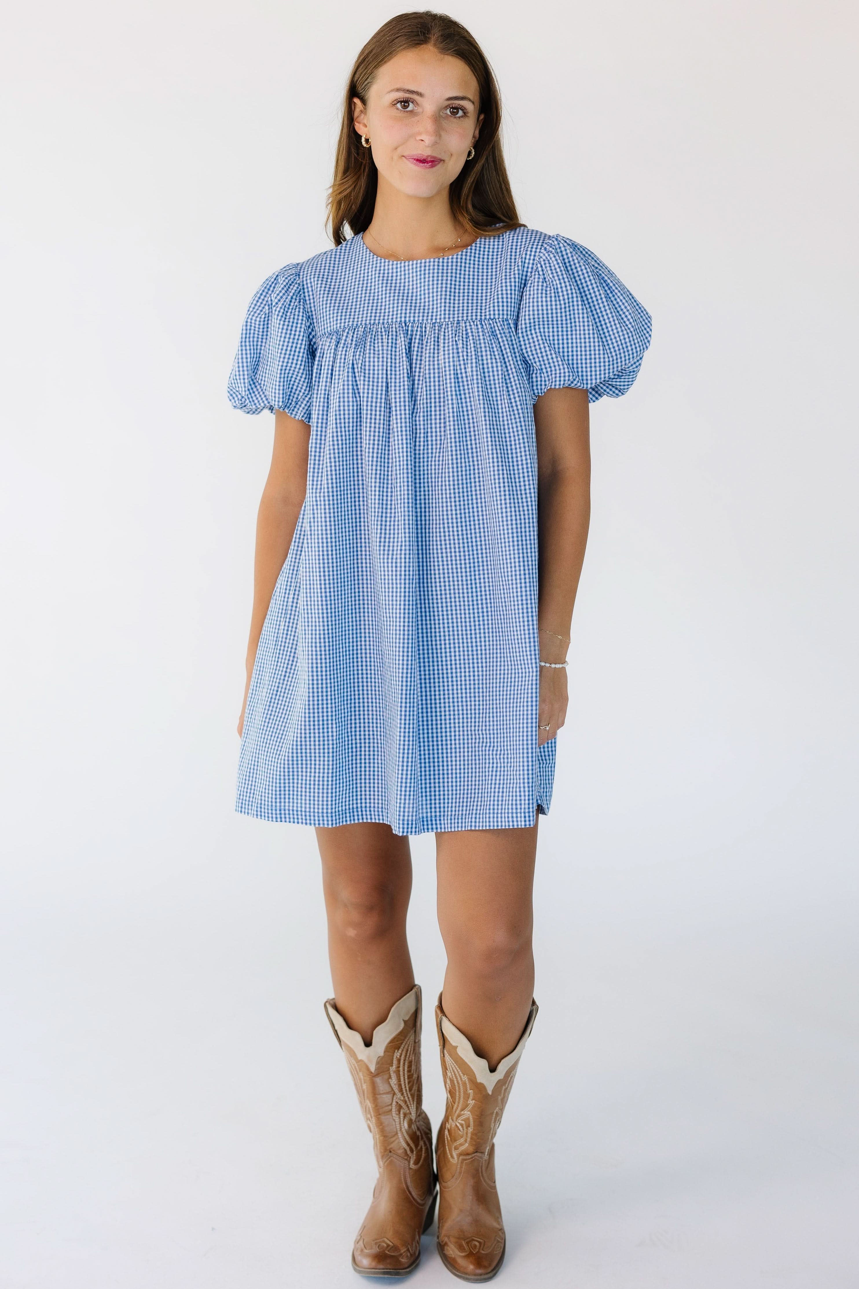 Reese Babydoll Gingham Dress - Image 4