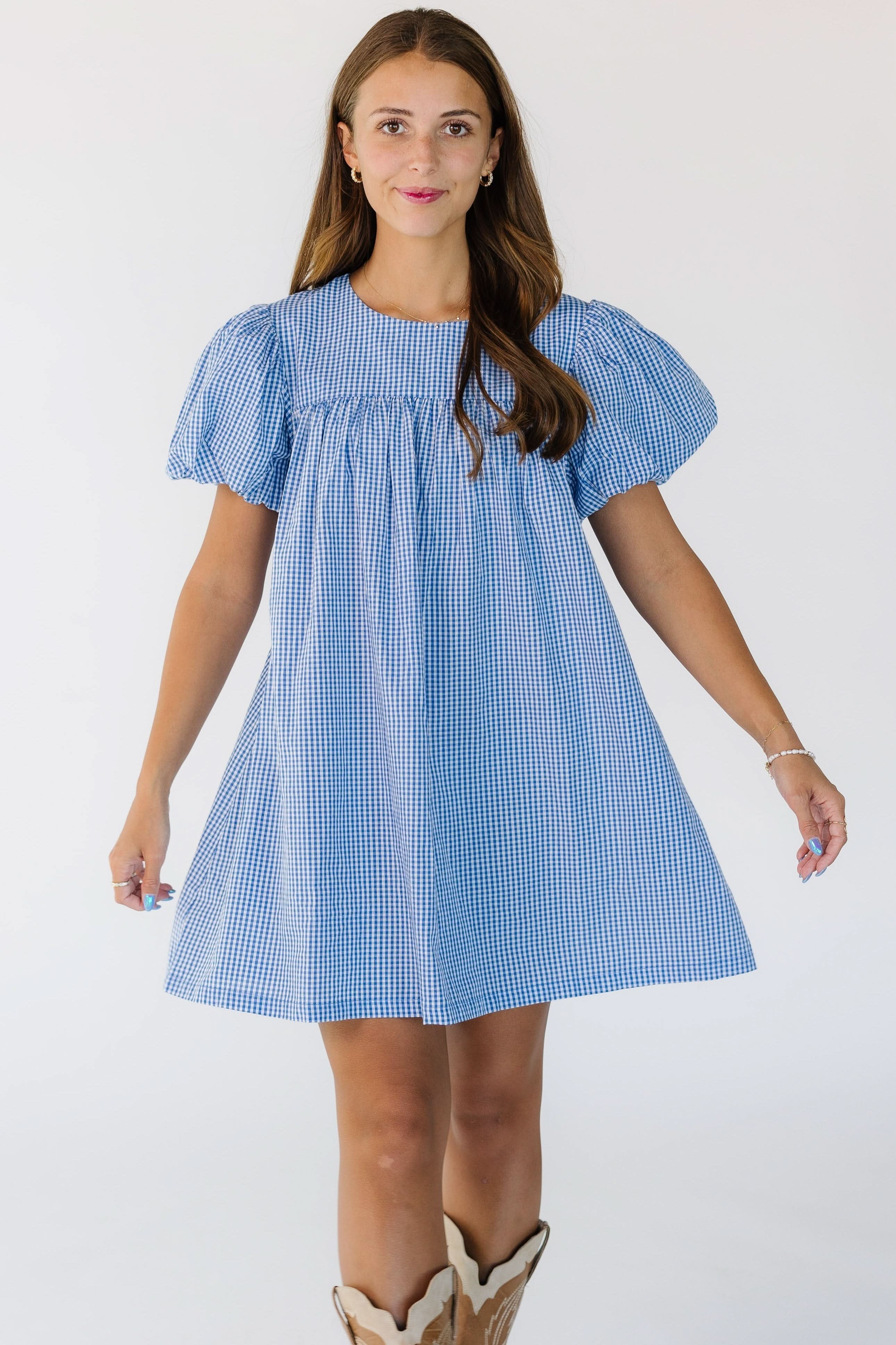 Reese Babydoll Gingham Dress - Image 5