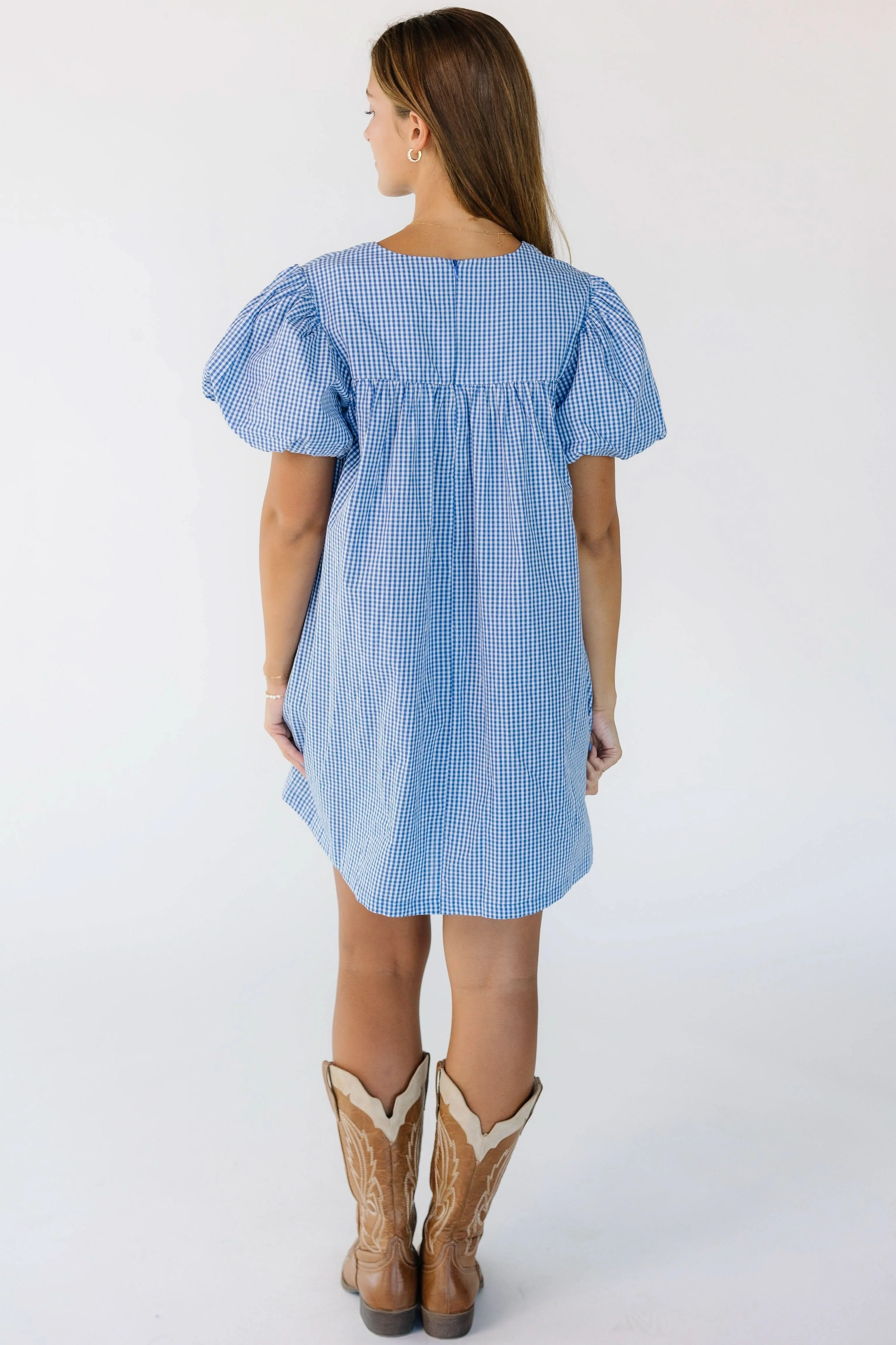 Reese Babydoll Gingham Dress - Image 6