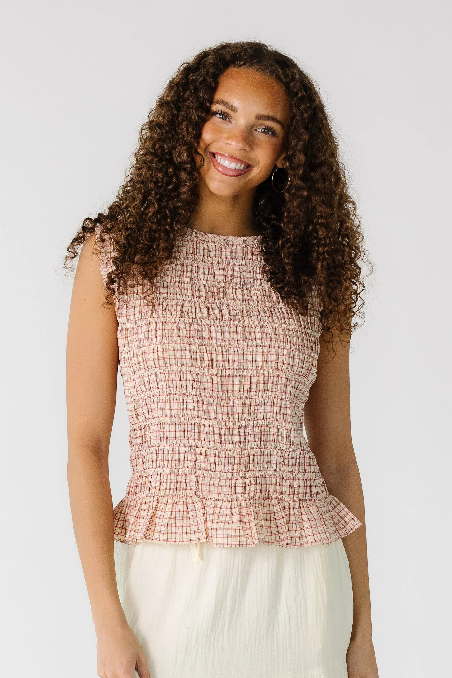 The Rhonda Smocked Sleeveless Top - Image 2