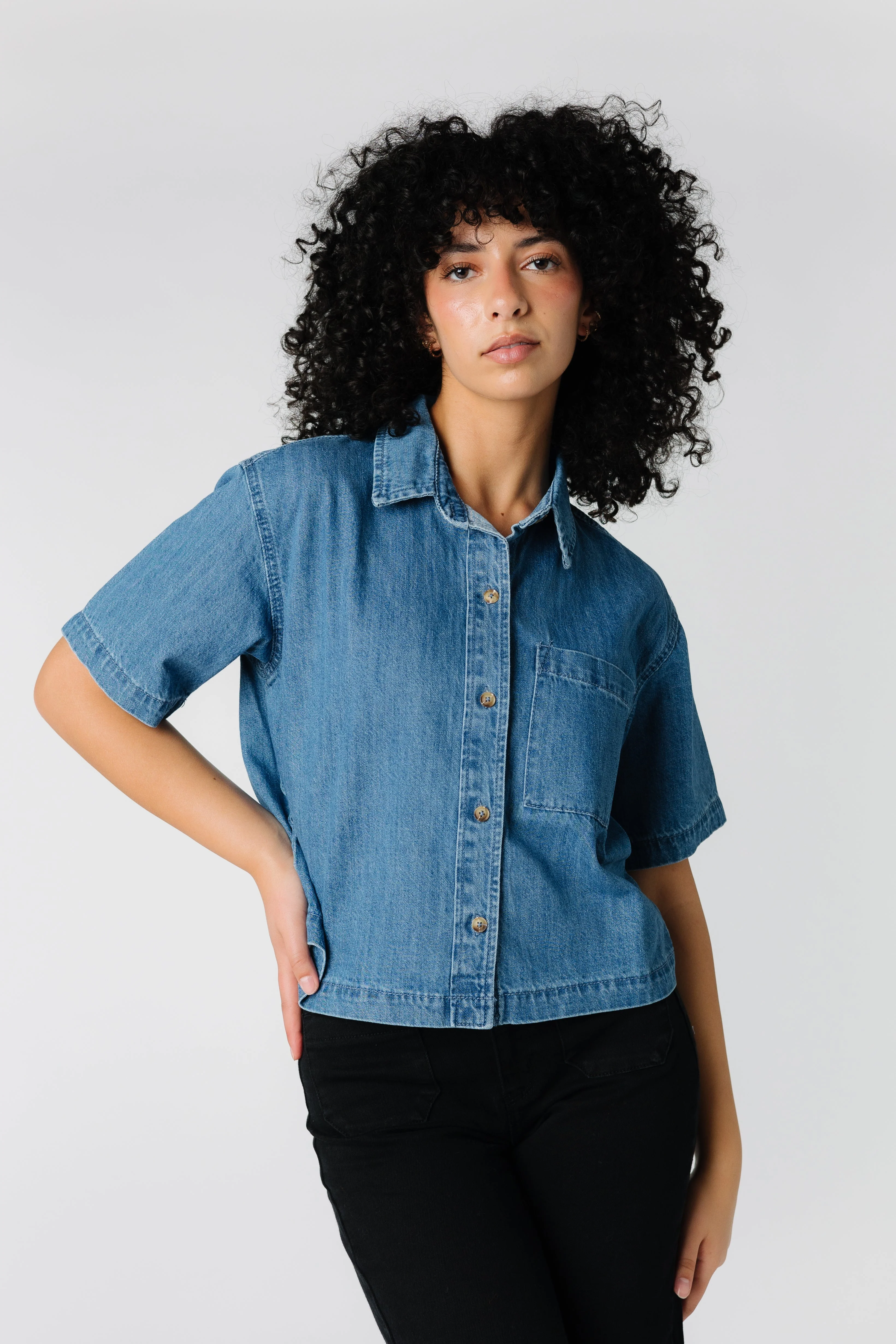 Aly Denim Blouse - Image 2