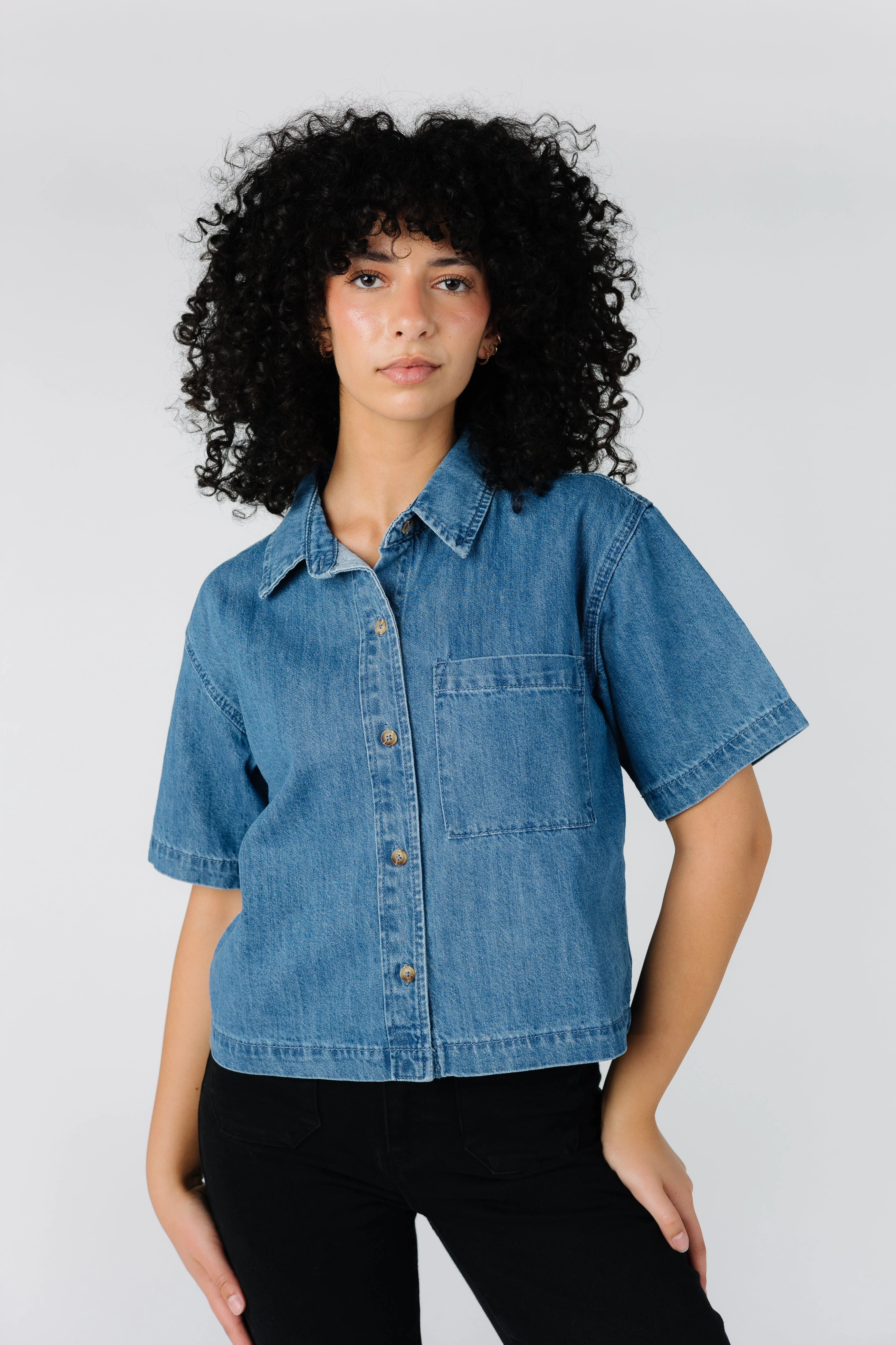 Aly Denim Blouse - Image 3