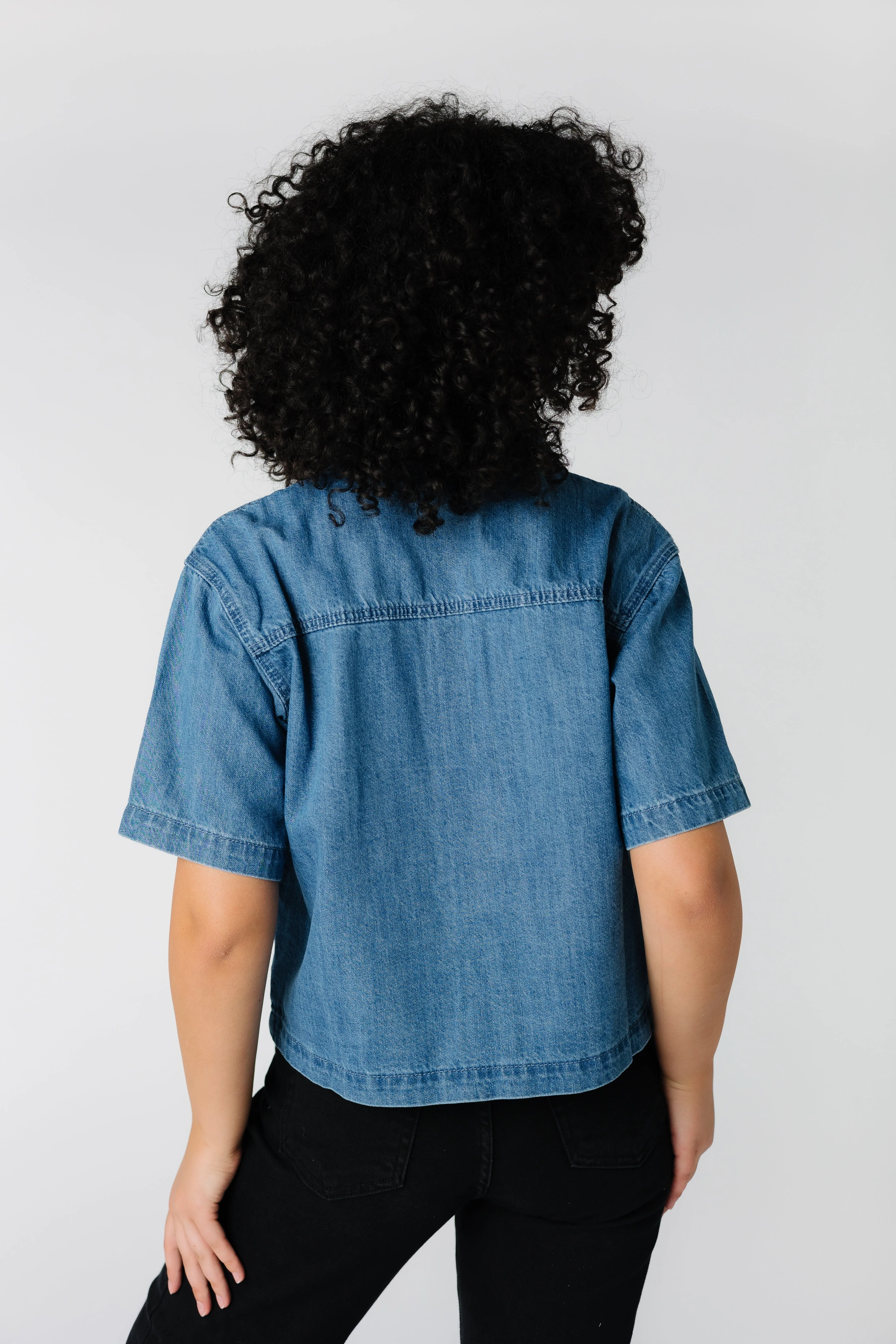 Aly Denim Blouse - Image 4